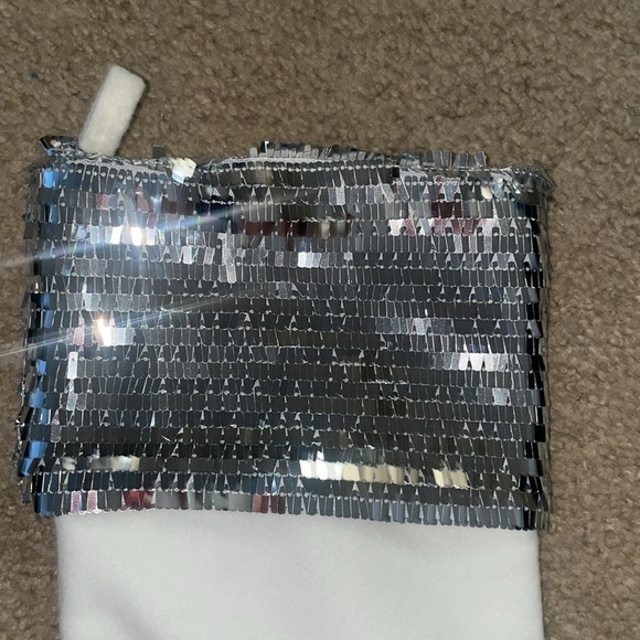 White Stocking with Silver Trim - Picture 2 of 3